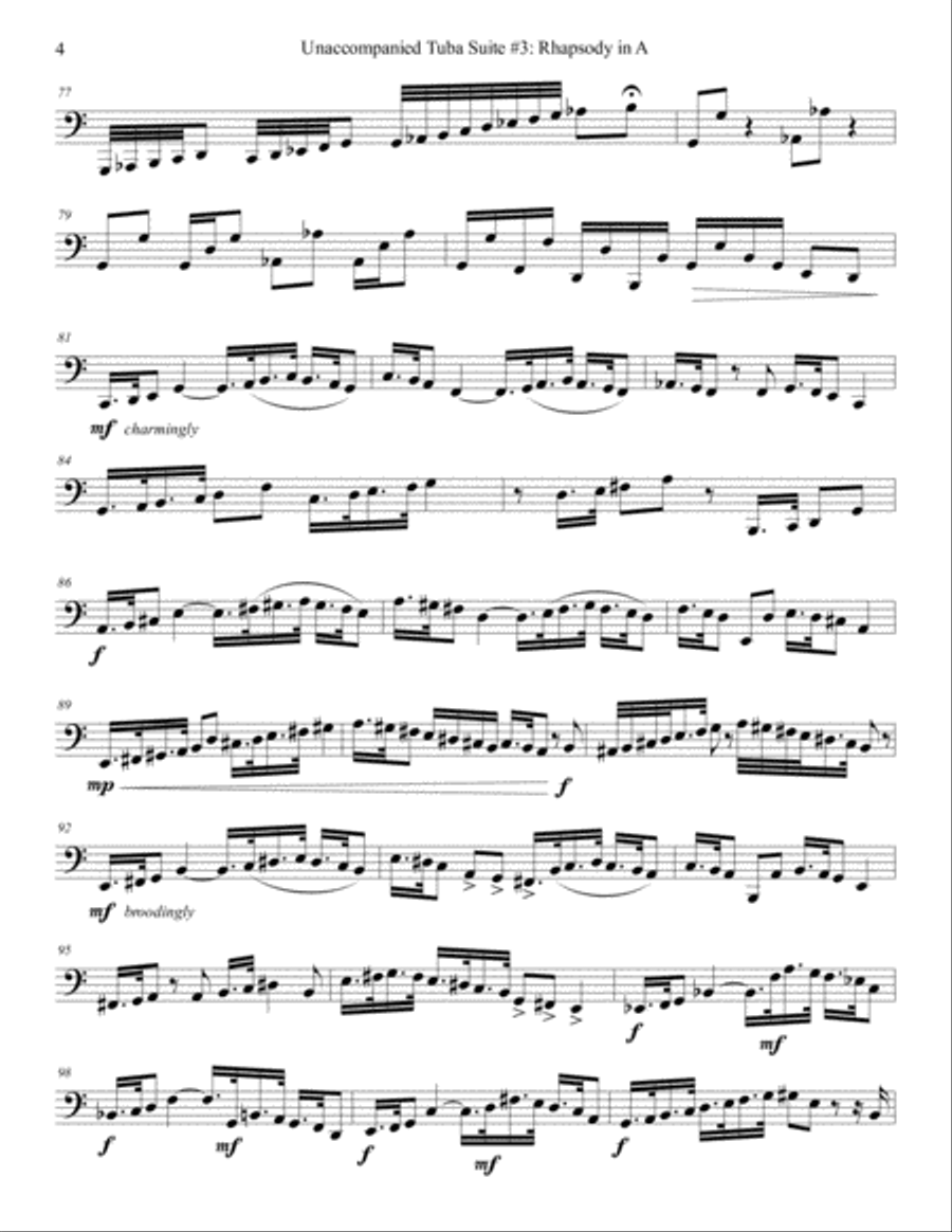 Unaccompanied Tuba Suite #3: Rhapsody in A Tuba scores gallery preview page 5