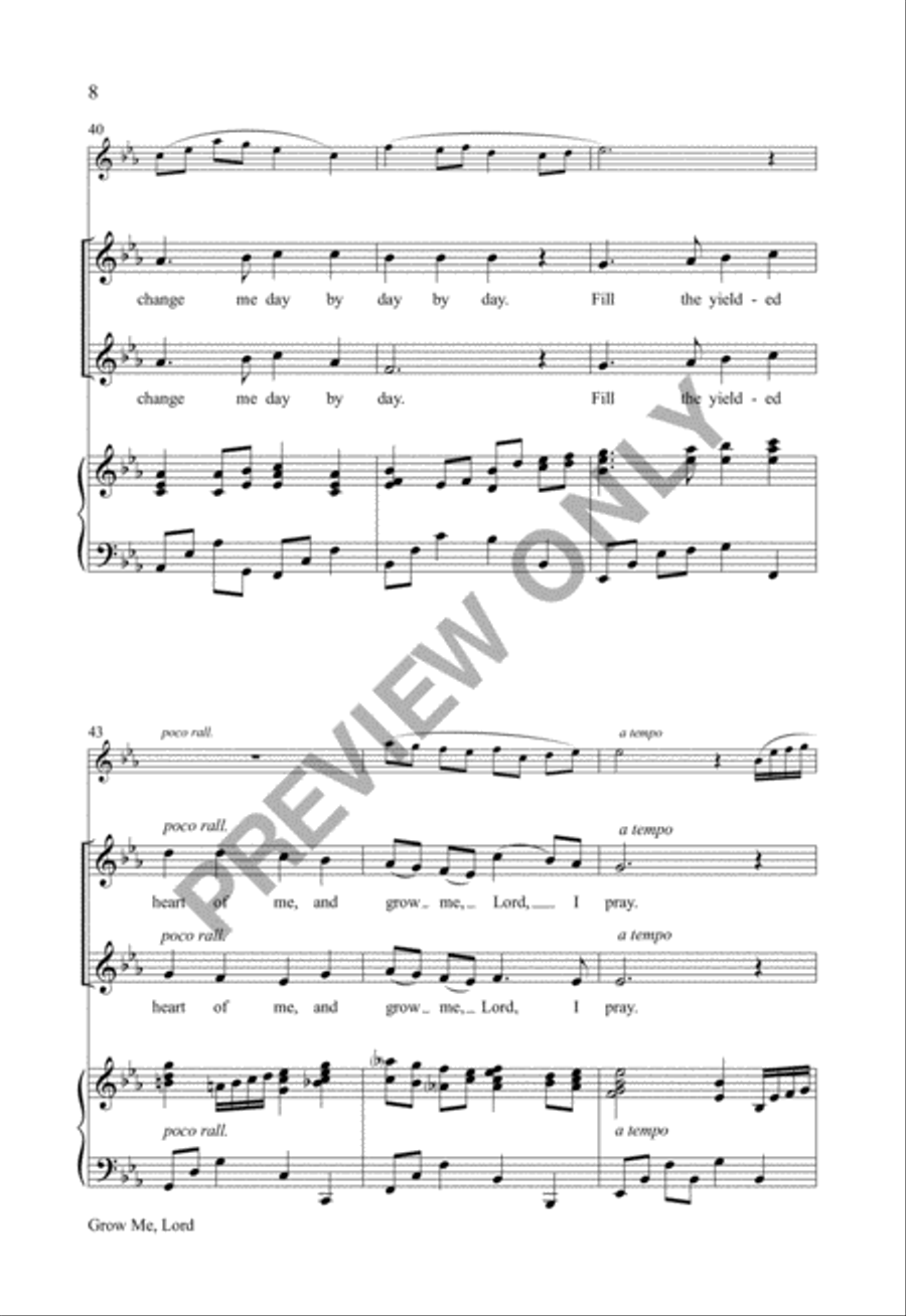 Grow Me, Lord Unison Choir scores gallery preview page 7