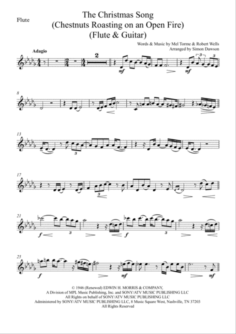 The Christmas Song (chestnuts Roasting On An Open Fire) Flute Solo scores gallery preview page 2