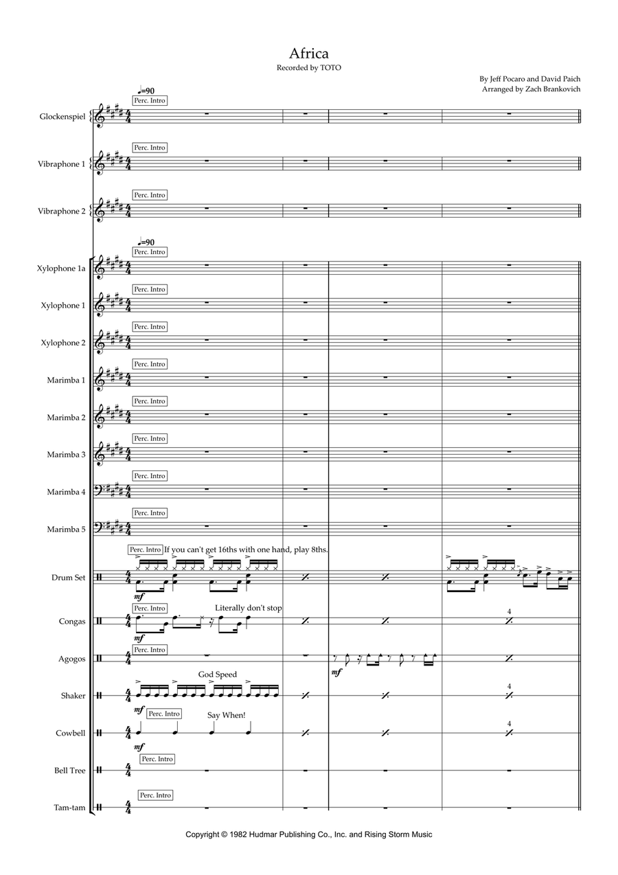 Africa Percussion Ensemble scores gallery preview page 1