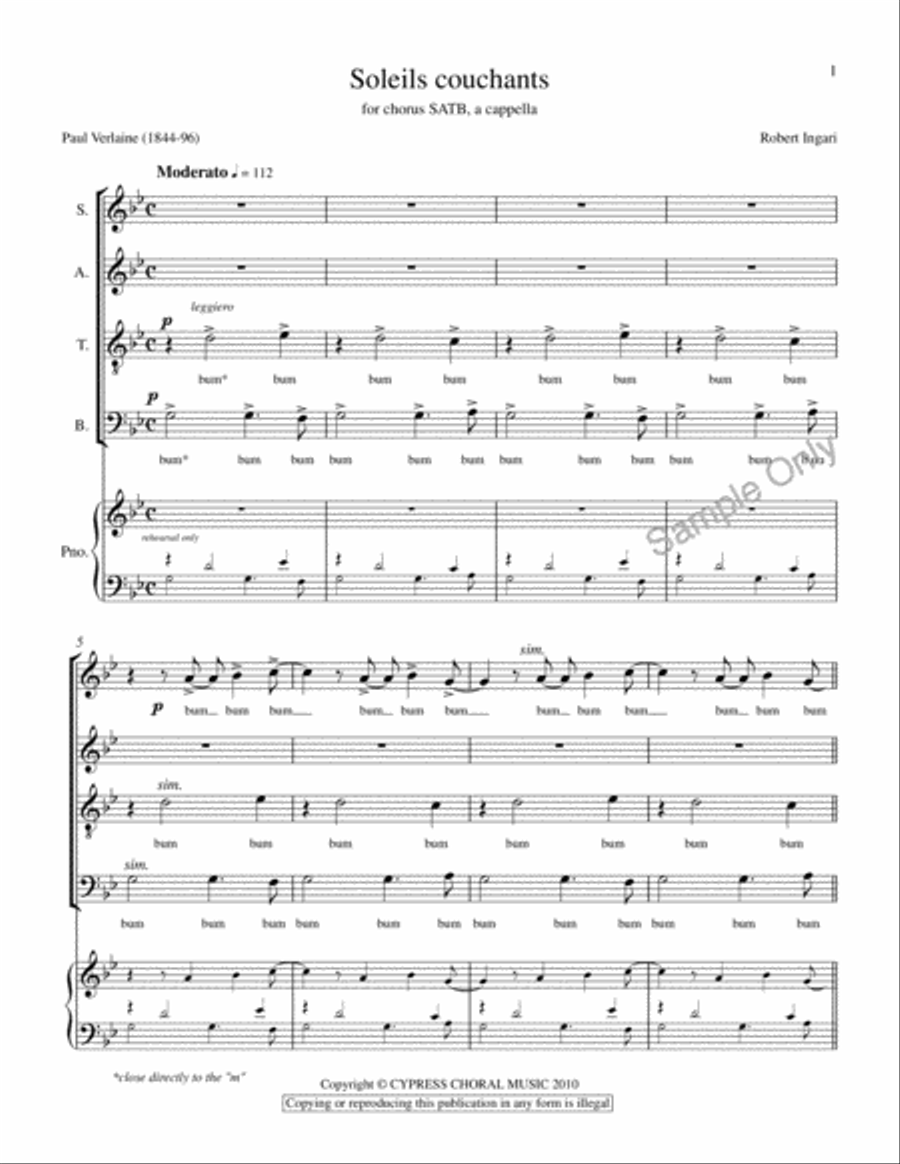 Soleils Couchants 4-Part scores gallery preview page 3