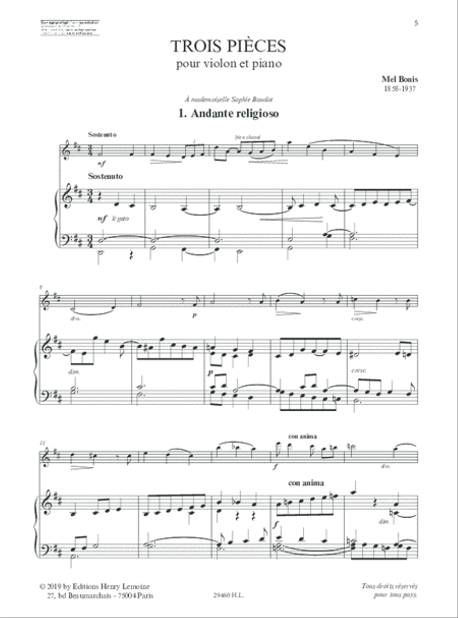 Pieces (3) Pieces (3) Violin Solo scores gallery preview page 2
