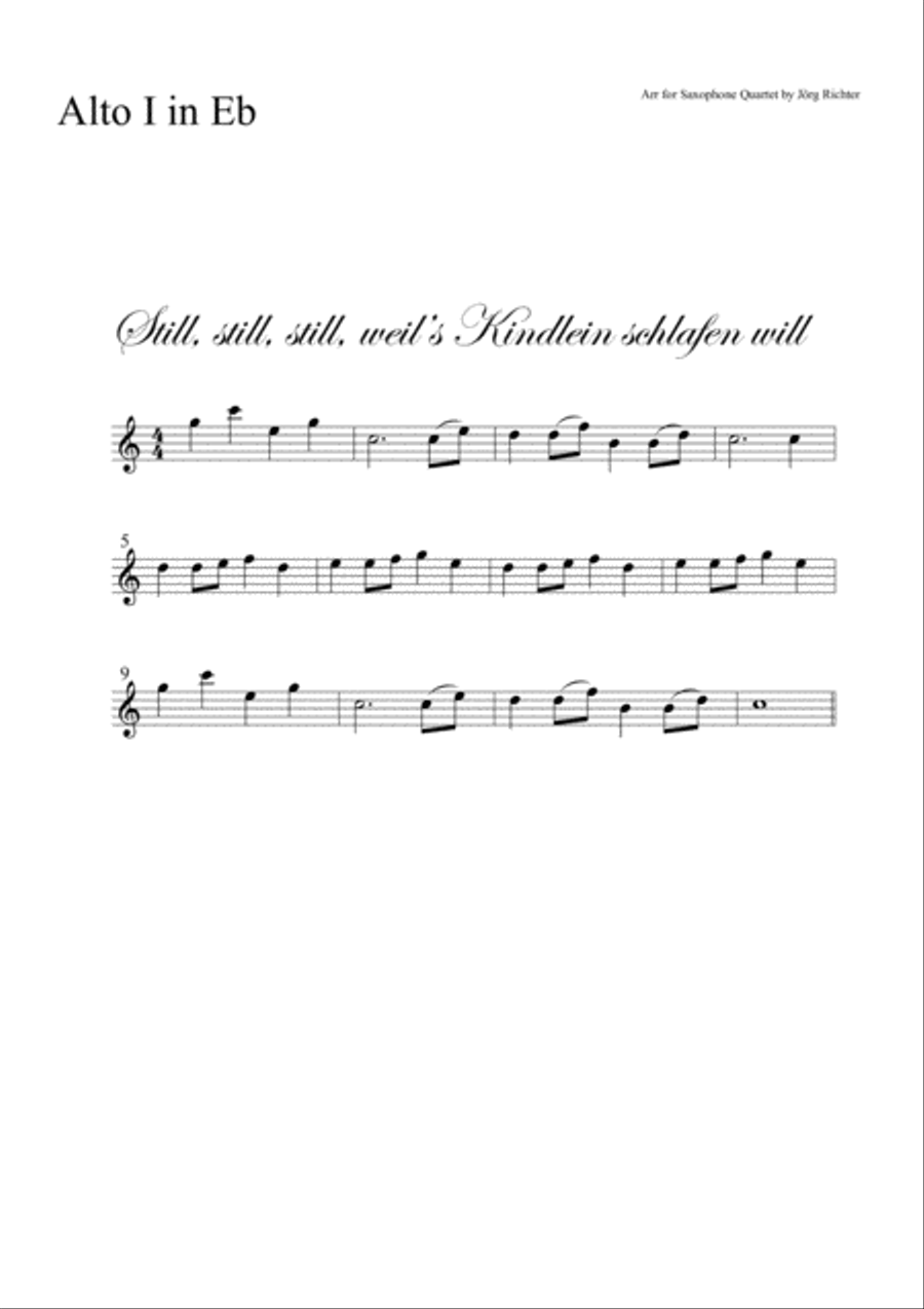Still, still, still (Still, still, still, weil’s Kindlein schlafen will) for Saxophone Quartet Saxophone Quartet scores gallery preview page 3
