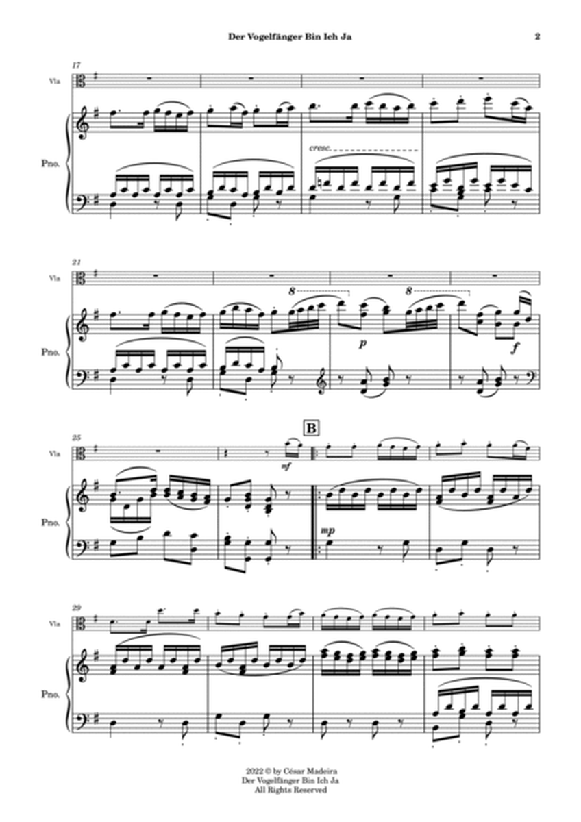 Der Vogelfänger Bin Ich Ja - Viola and Piano (Full Score) image number null