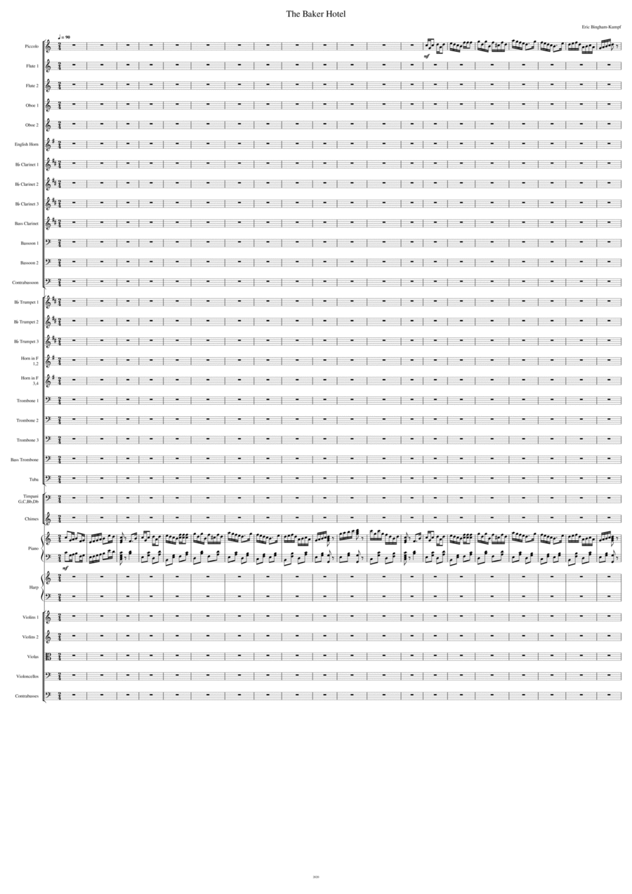 The Baker Hotel The Baker Hotel Full Orchestra scores gallery preview page 1