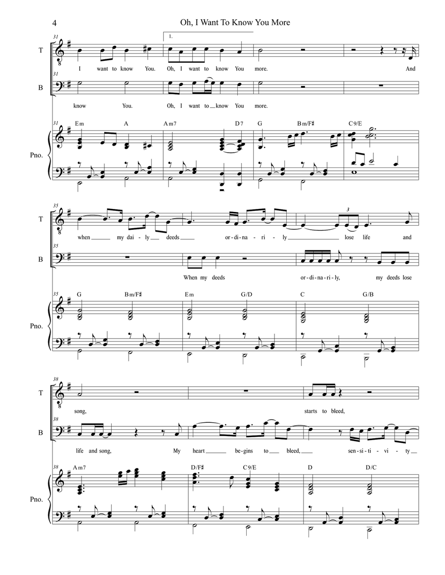 Oh, I Want To Know You More Tenor Voice scores gallery preview page 4