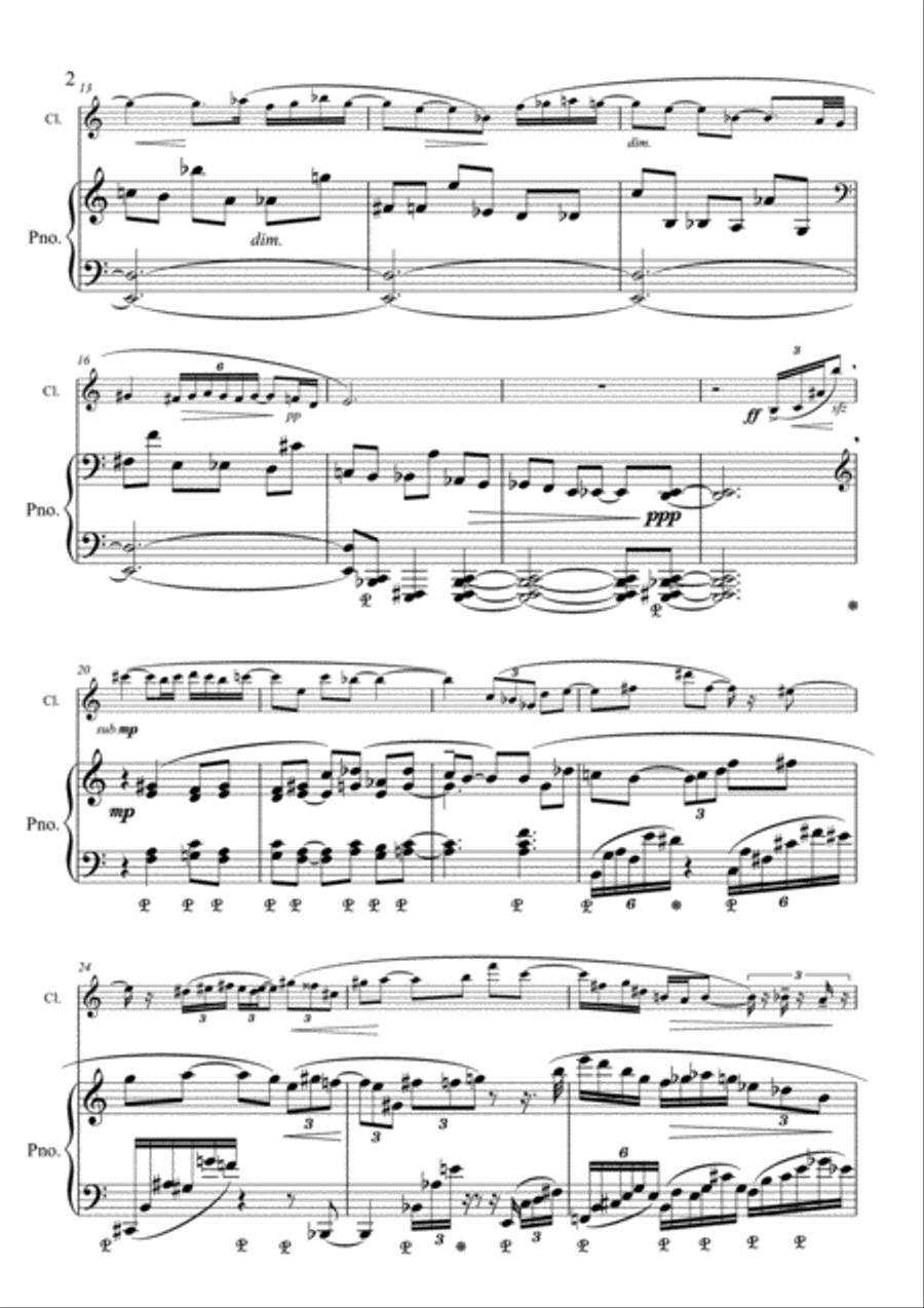 Murray - Solus - Clarinet & Piano Clarinet Solo scores gallery preview page 2