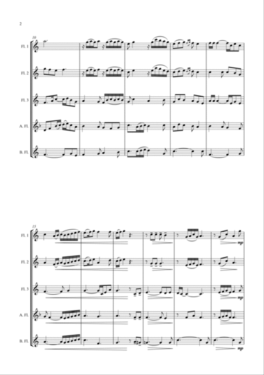 Shenandoah - for Flute Choir Woodwind Quintet scores gallery preview page 5
