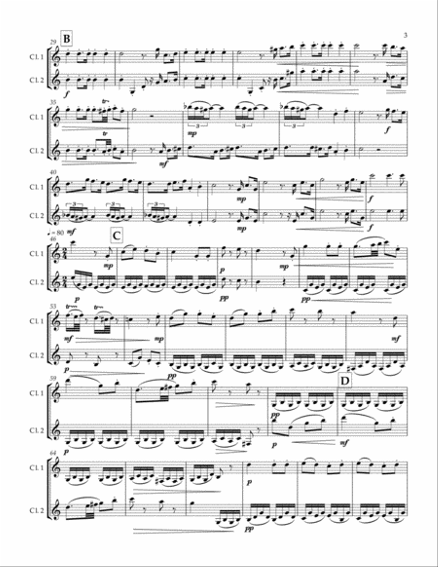 Nine Arias From The Marriage of Figaro For Bb Clarinet Duet Clarinet Duet scores gallery preview page 4
