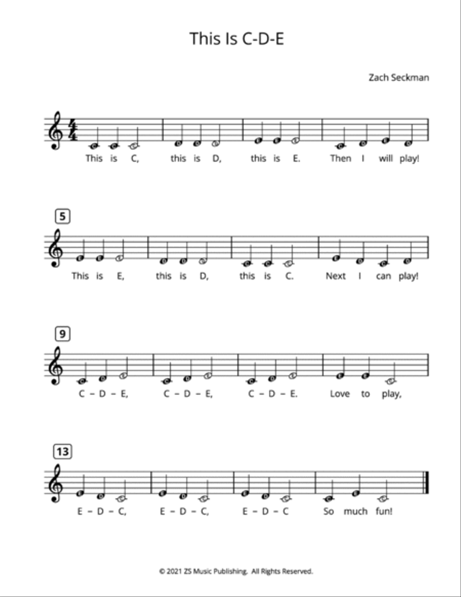 The CDE Songbook - Songs in TREBLE CLEF Piano Method scores gallery preview page 3