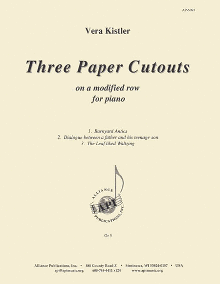 Three Paper Cutouts on a Modified Row for Piano