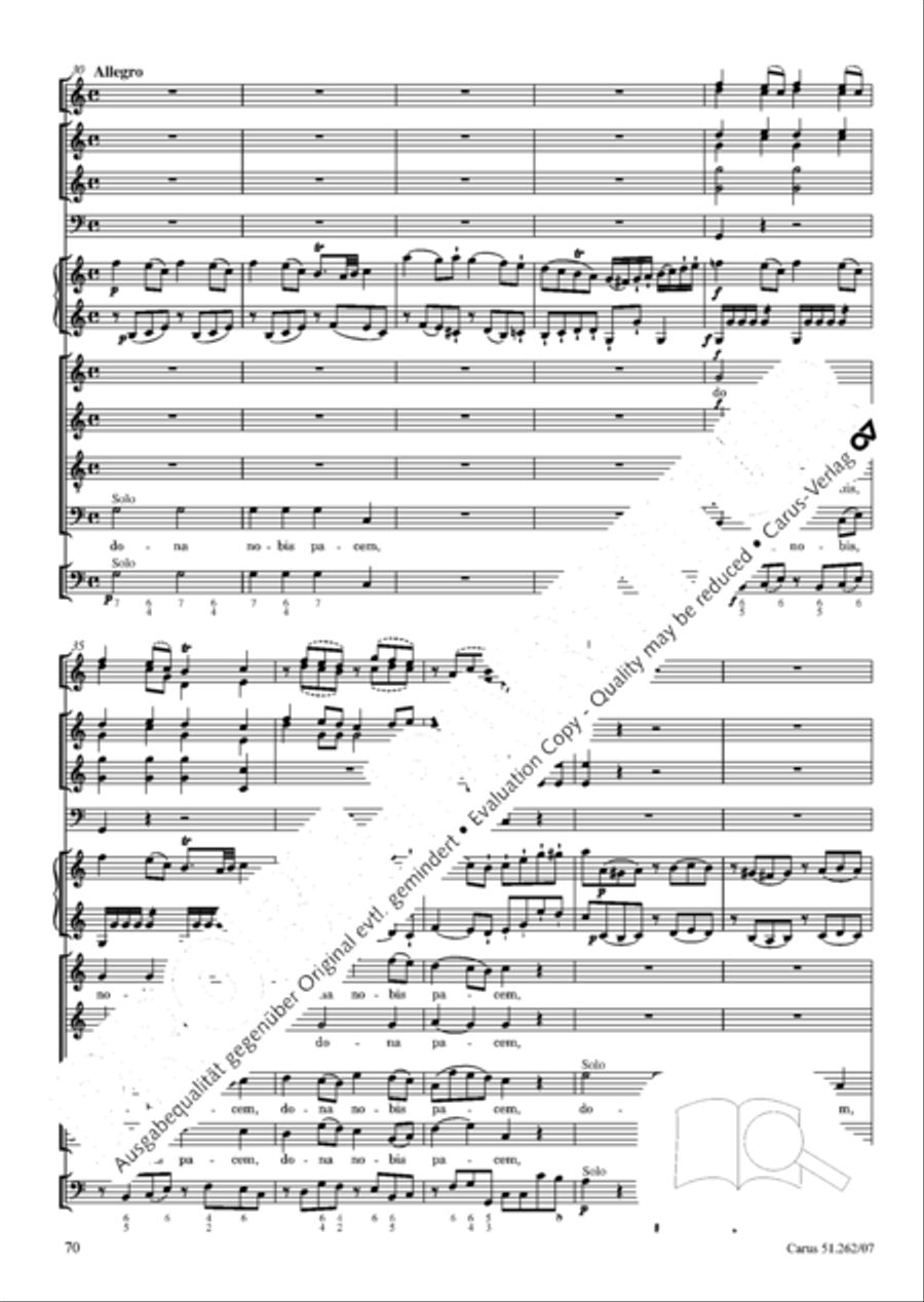 Missa longa in C major (Missa longa in C) 4-Part scores gallery preview page 71
