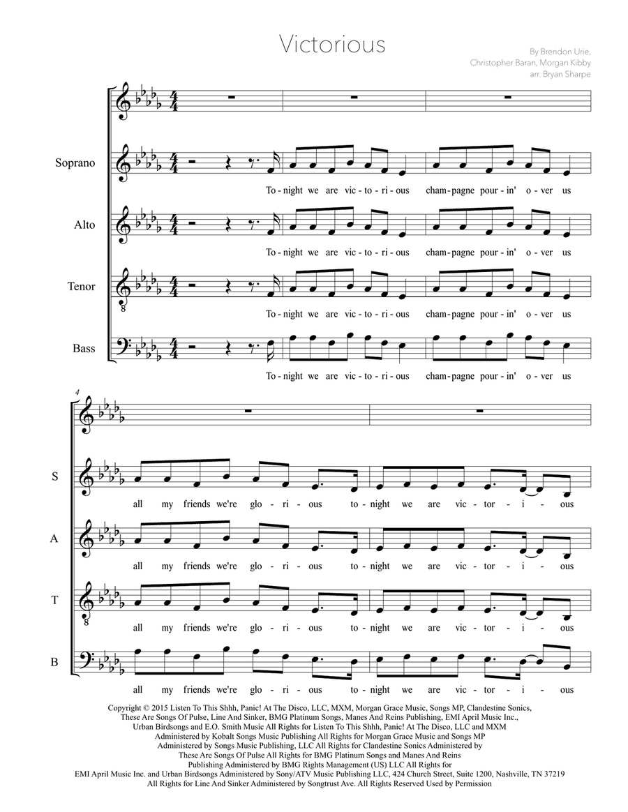 Victorious 4-Part scores gallery preview page 1