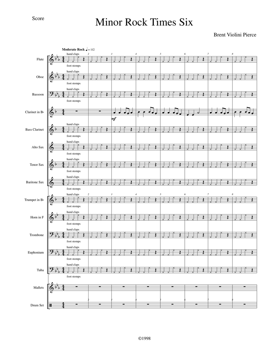 Minor Rock Times Six Concert Band scores gallery preview page 2