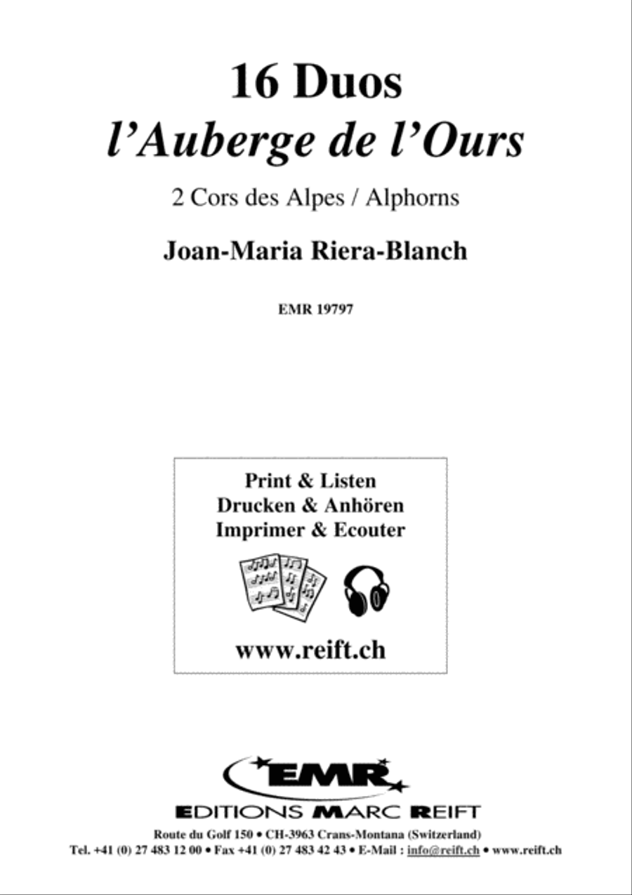 16 Duos l'Auberge de l'Ours Alphorn scores gallery preview page 2
