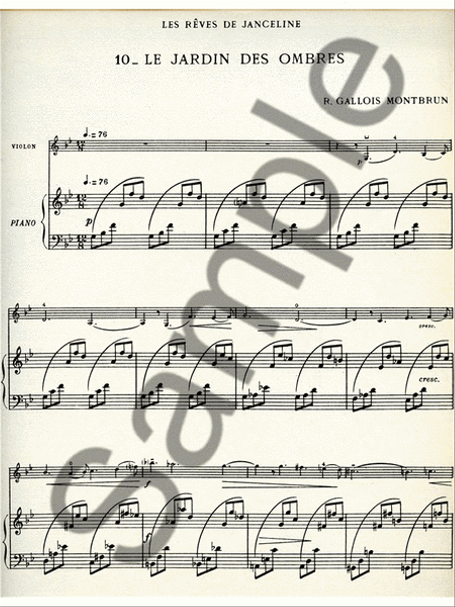 Les Reves de Janceline - 7. Le Jardin des Ombres Violin Solo scores gallery preview page 2