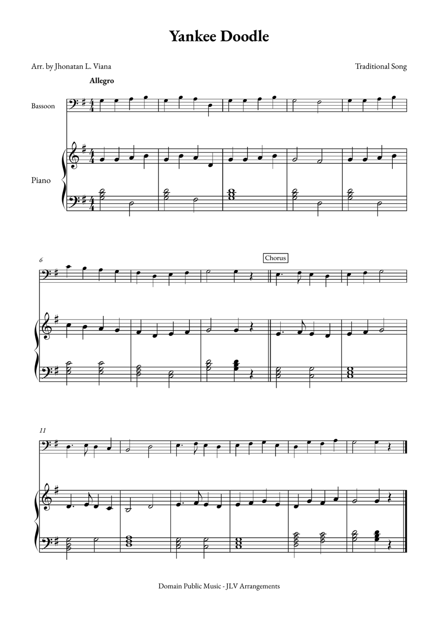 Yanke Doodle Bassoon scores gallery preview page 1