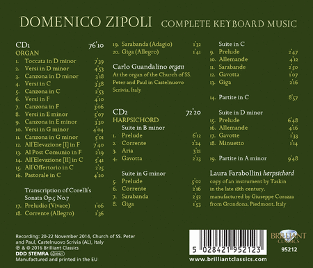 Domenico Zipoli: Complete Keyboard Music
