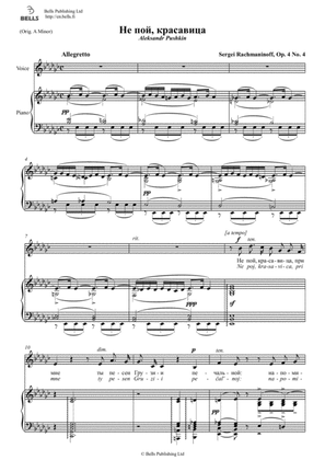 Ne poj, krasavica, Op. 4 No. 4 (E-flat minor)