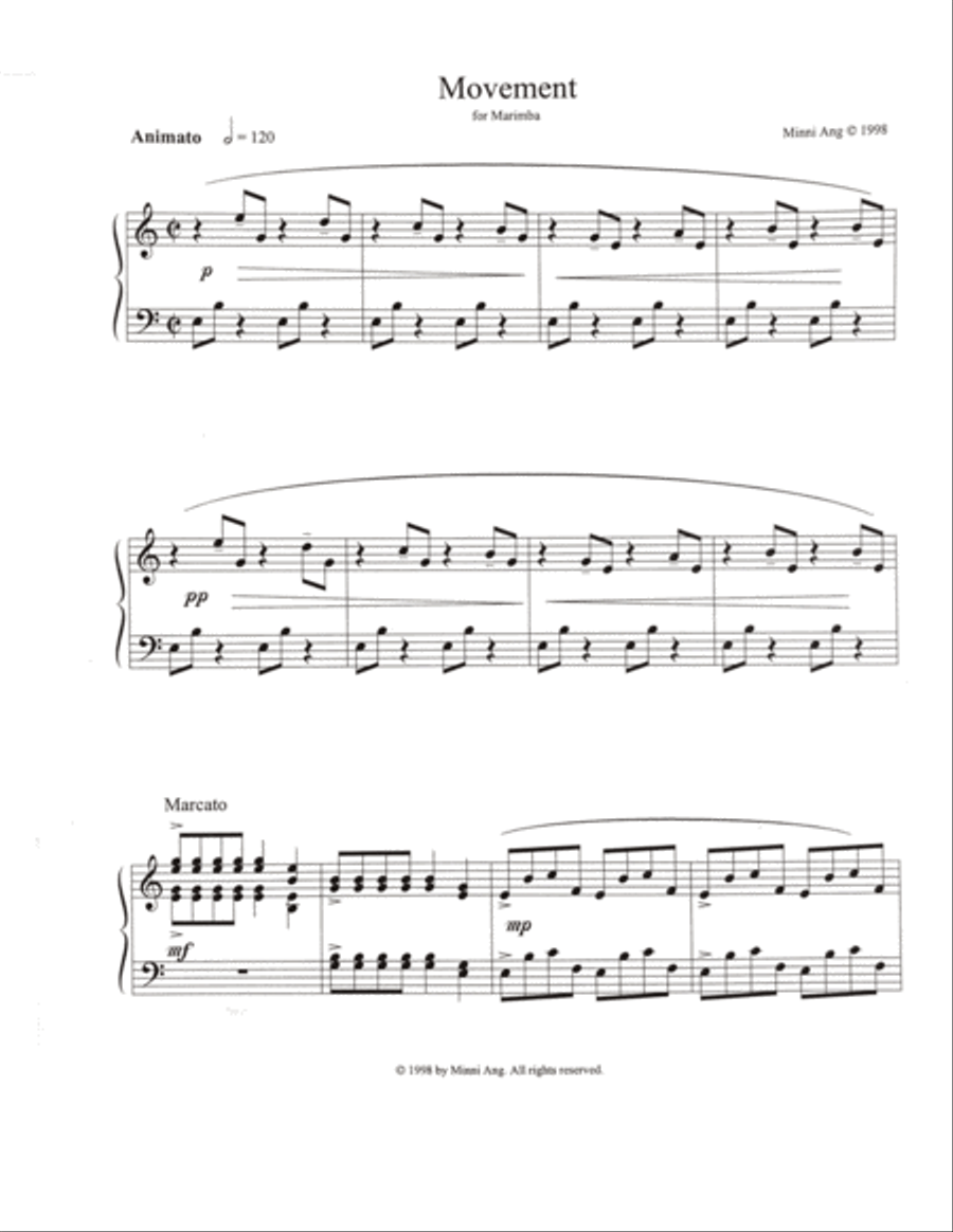 Movement for Marimba Marimba scores gallery preview page 1