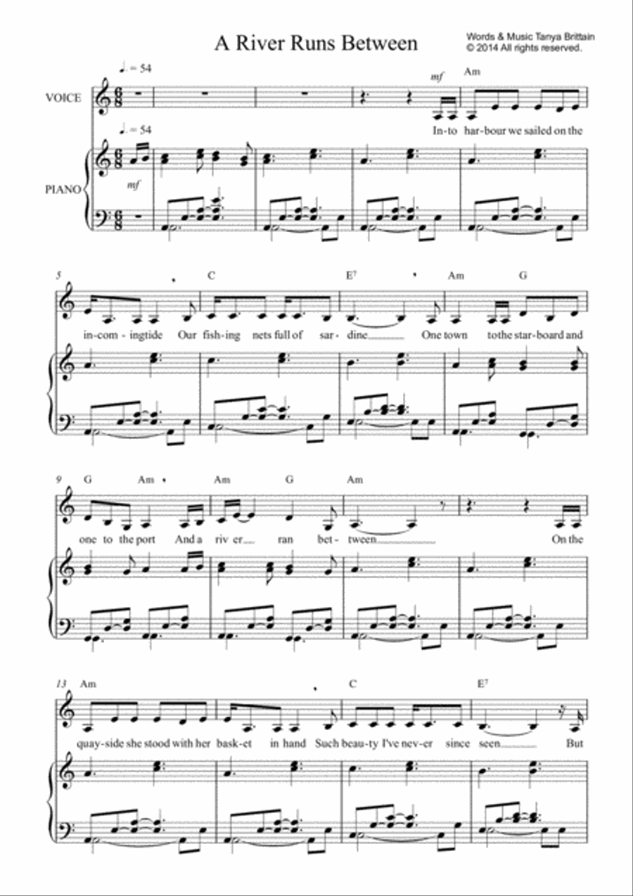 A River Runs Between A River Runs Between Voice scores gallery preview page 1