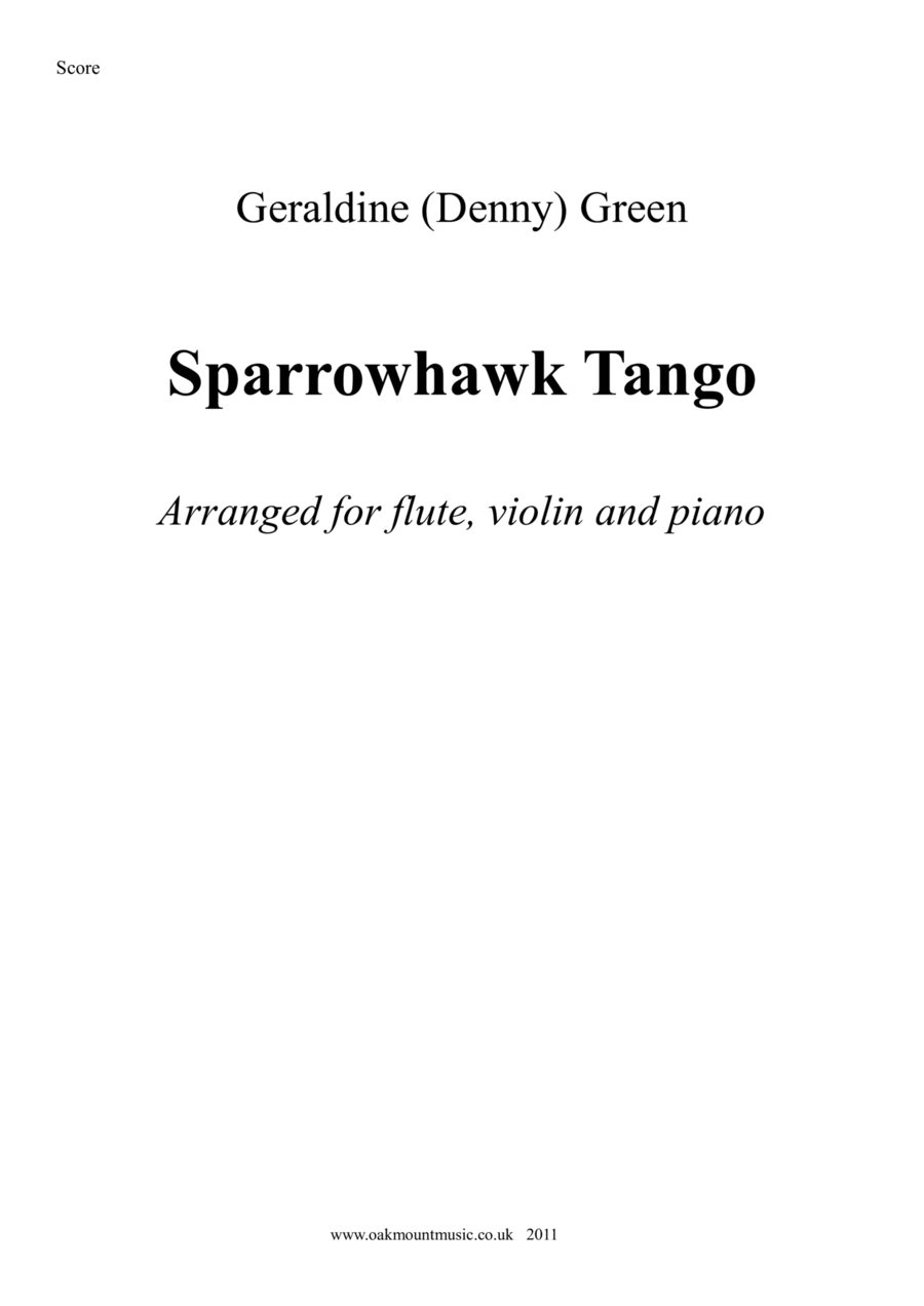 Sparrowhawk Tango. (Flute, Violin and Piano Arrangement) Chamber Music scores gallery preview page 1
