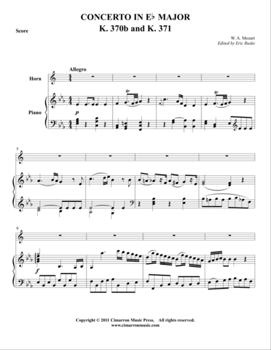 The Horn Concerti The Horn Concerti Piano Accompaniment scores gallery preview page 5