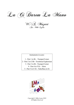Book cover for Brass Quintet - Mozart - La Ci Darem La Mano from Die Zauberflöte