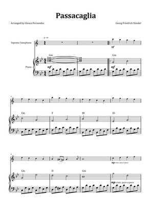 Passacaglia by Handel/Halvorsen - Soprano Saxophone & Piano with Chord Notation
