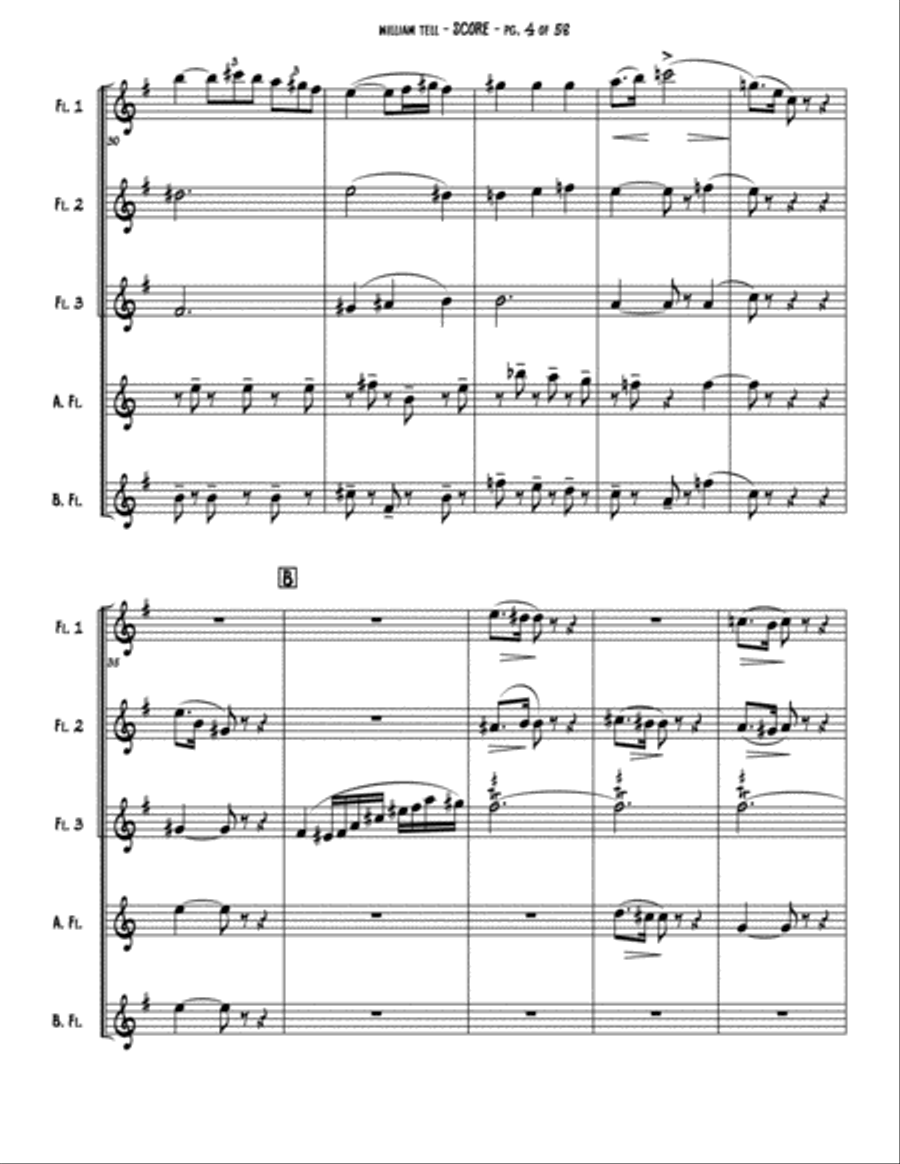 William Tell Overture Woodwind Ensemble scores gallery preview page 5