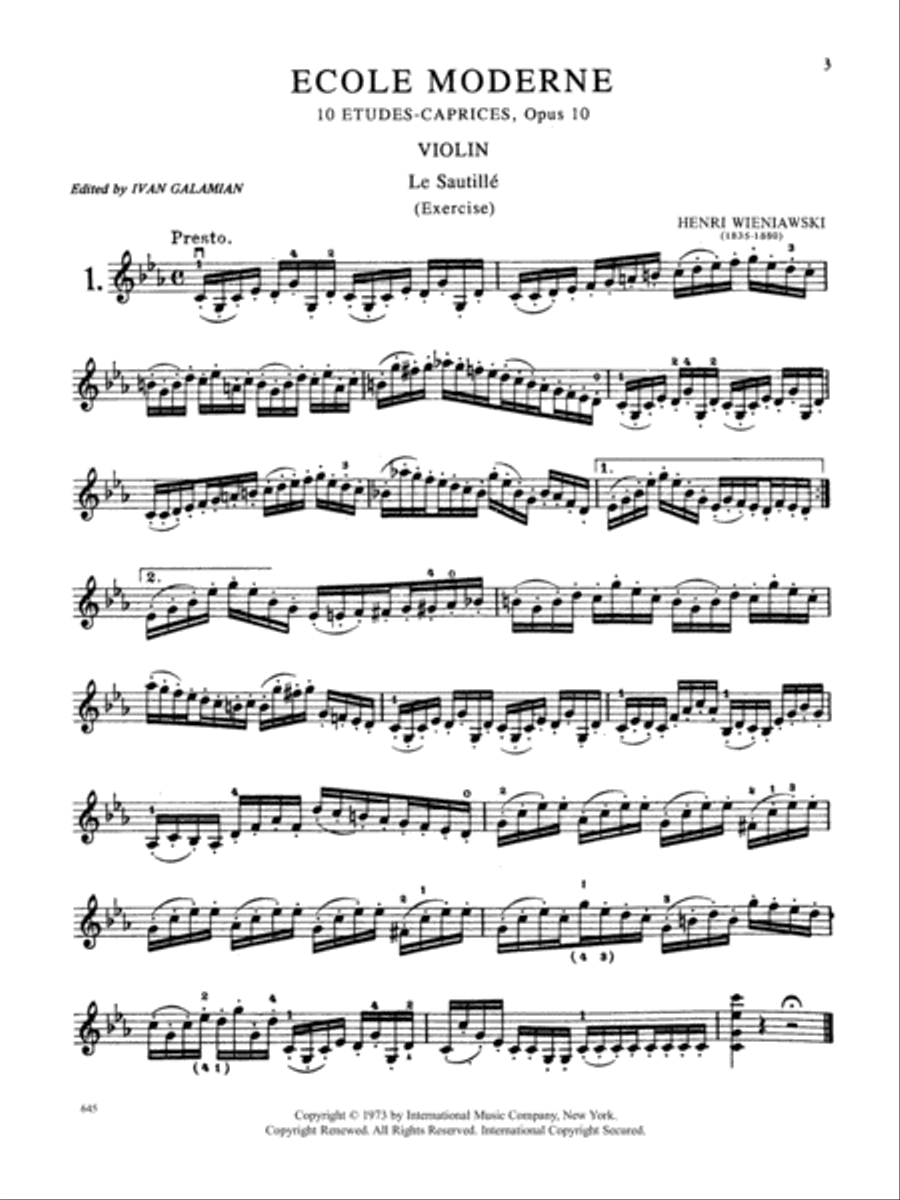 Ecole Moderne, Op. 10. (10 Etudes-Caprices) Violin Solo scores gallery preview page 2