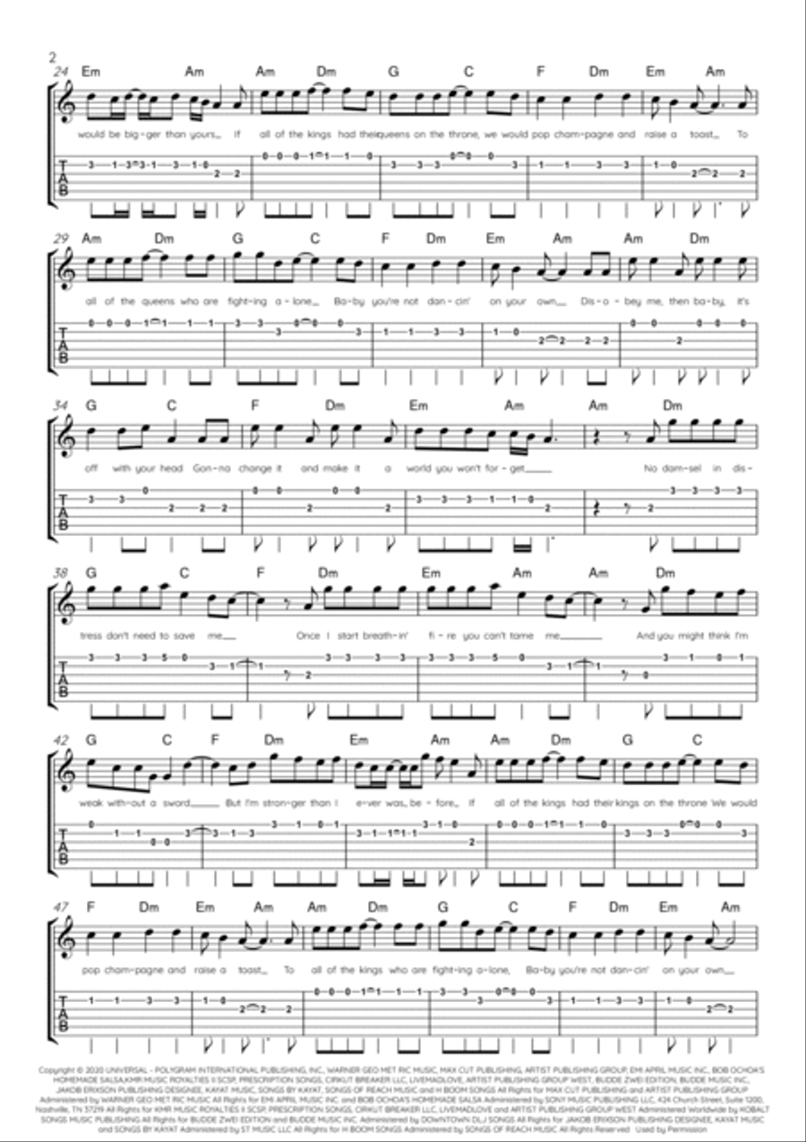 Kings & Queens Electric Guitar scores gallery preview page 2