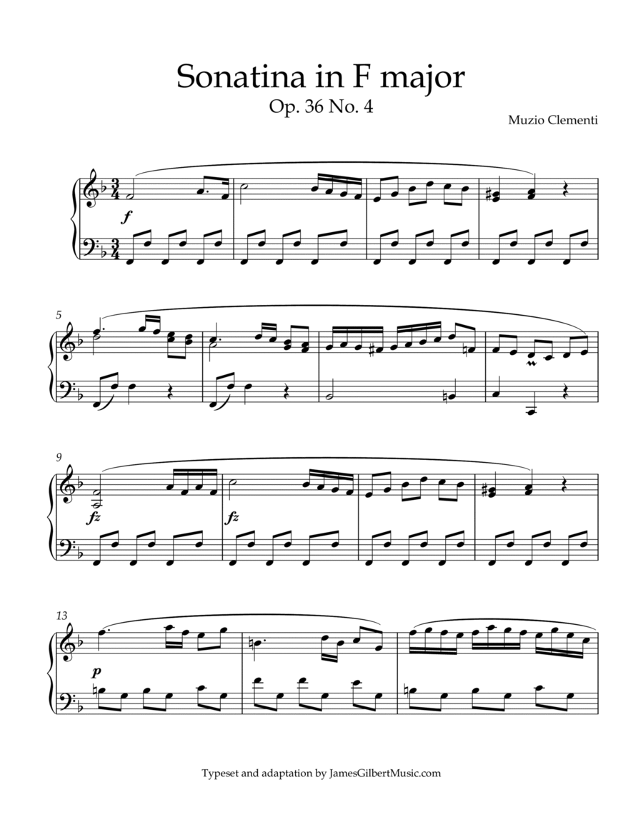 Sonatina Opus 36, Number 4 Piano Method scores gallery preview page 1