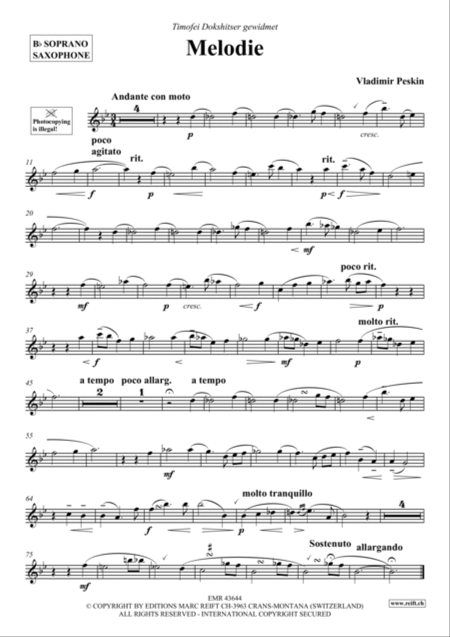 Melodie Melodie Soprano Saxophone scores gallery preview page 2