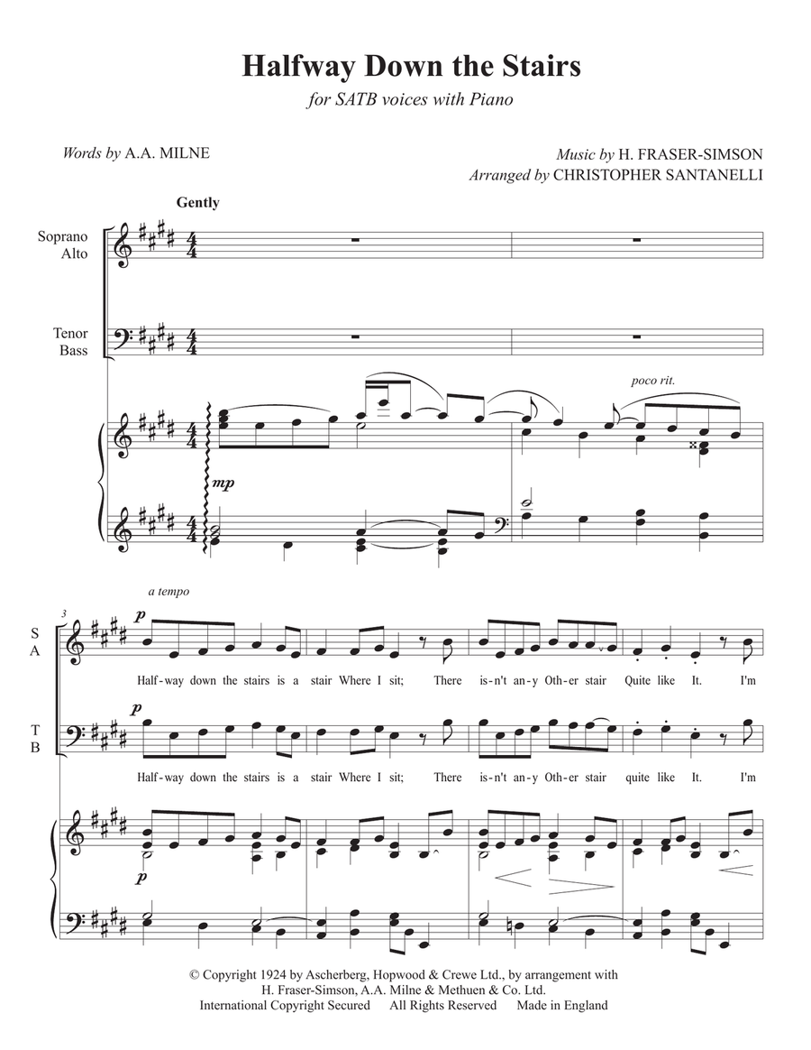 Halfway Down the Stairs 4-Part scores gallery preview page 1