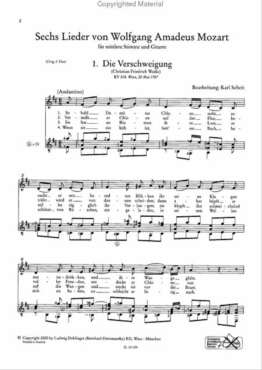 Ausgewahlte Lieder Ausgewahlte Lieder Classical Guitar scores gallery preview page 2