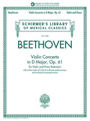 Book cover for Violin Concerto in D Major, Op. 61