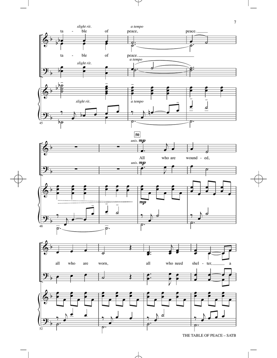 The Table Of Peace (arr. Stacey Nordmeyer) 4-Part scores gallery preview page 5