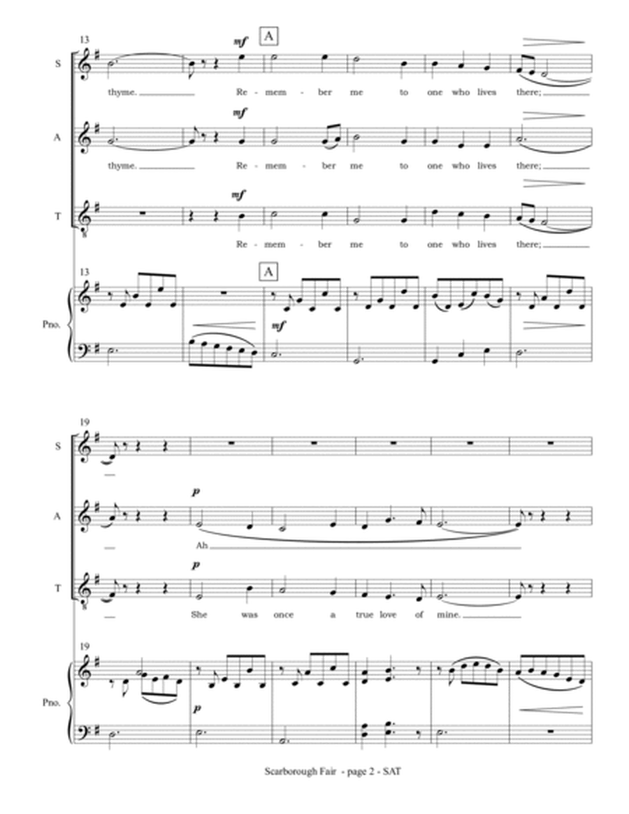 Scarborough Fair (SAT choir and piano) image number null