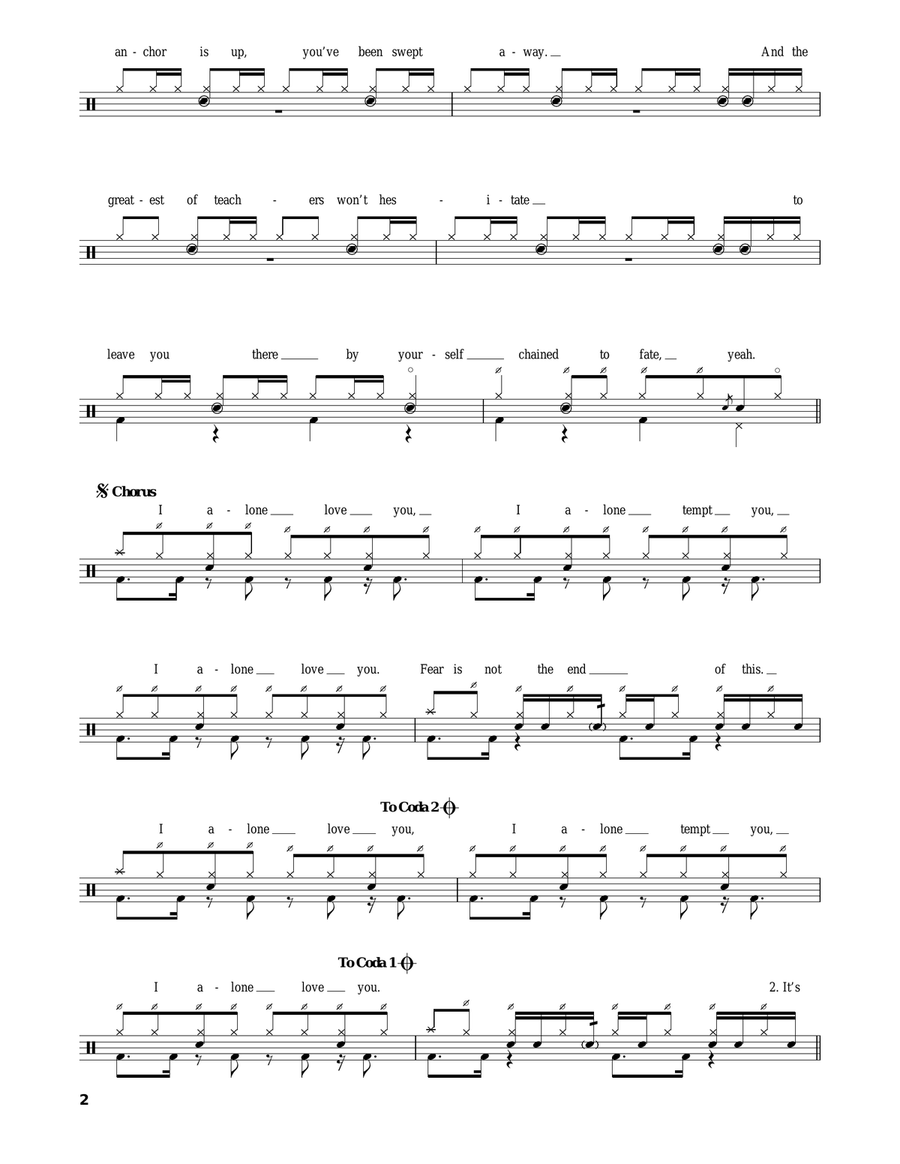 I Alone I Alone Drum Set scores gallery preview page 2