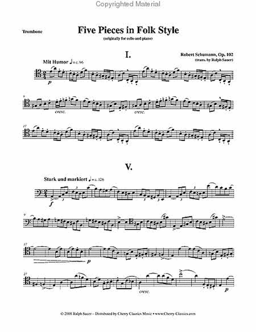 Five Pieces in Folk Style, Opus 102