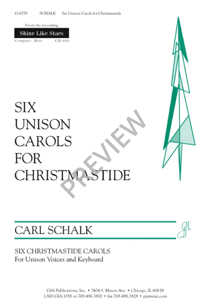 Six Unison Carols for Christmastide image number null