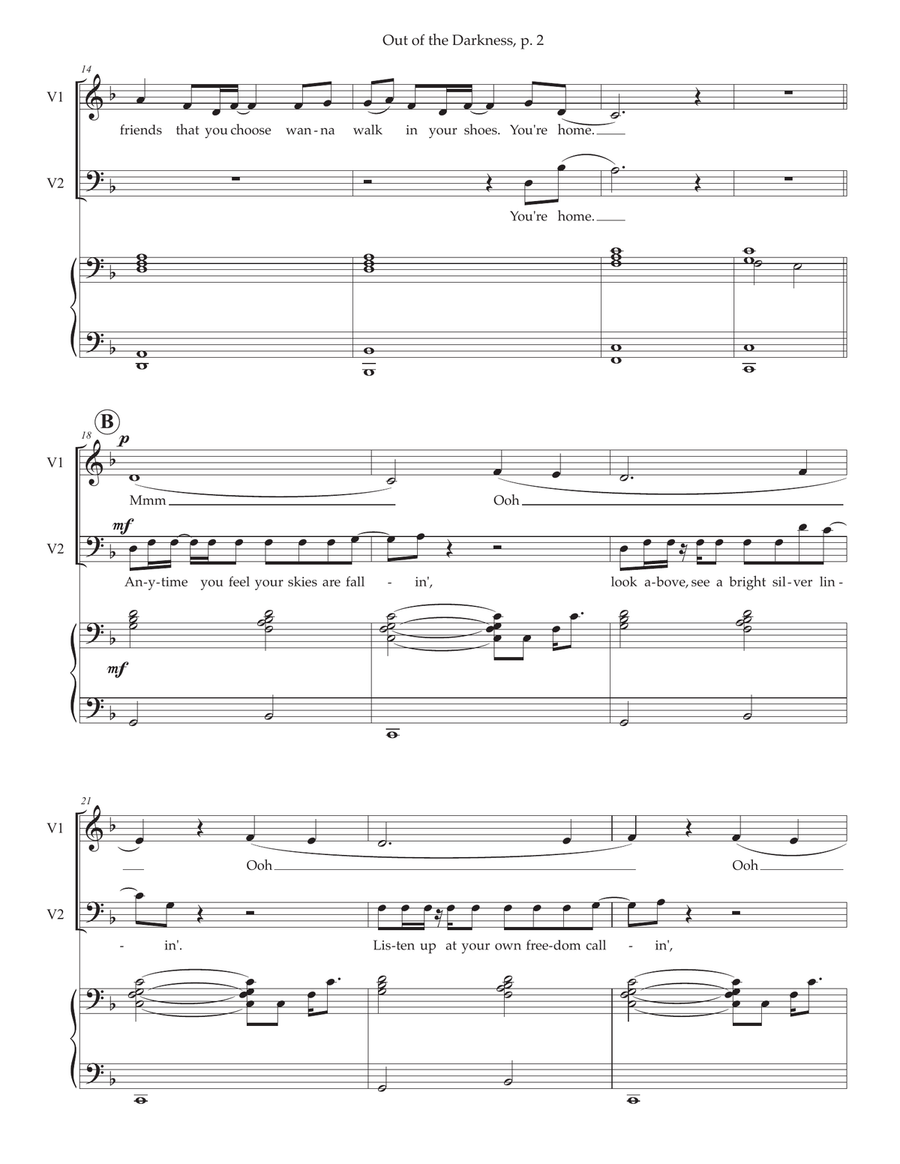 Out Of The Darkness (A Place Where We Belong) 2-Part scores gallery preview page 2