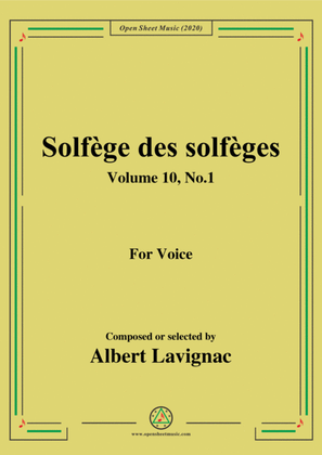 Book cover for Lavignac-Solfège des solfèges,Volume 10,No.1,for Voice