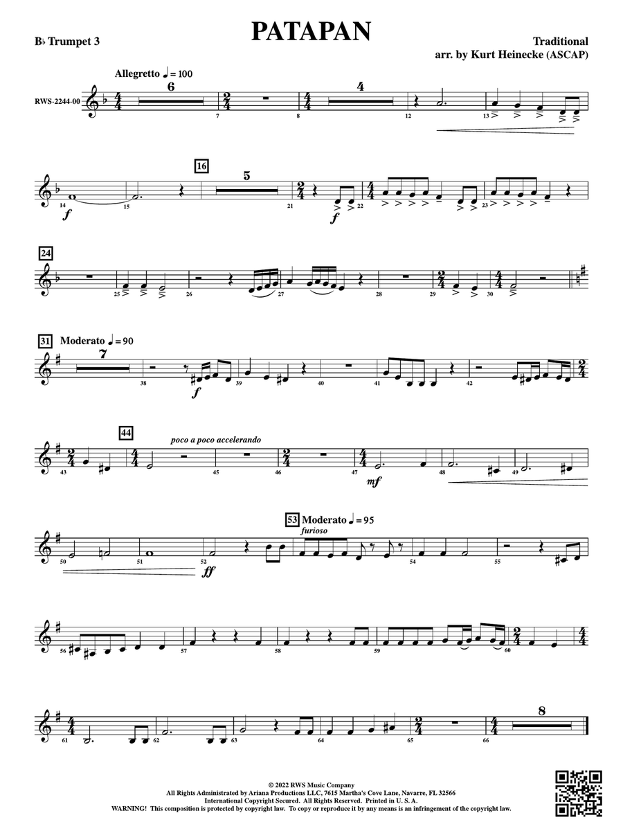 Patapan: 3rd B-flat Trumpet