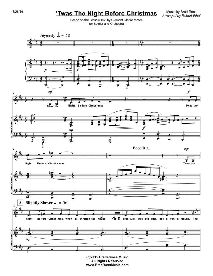 TWAS THE NIGHT BEFORE CHRISTMAS Voice scores gallery preview page 1