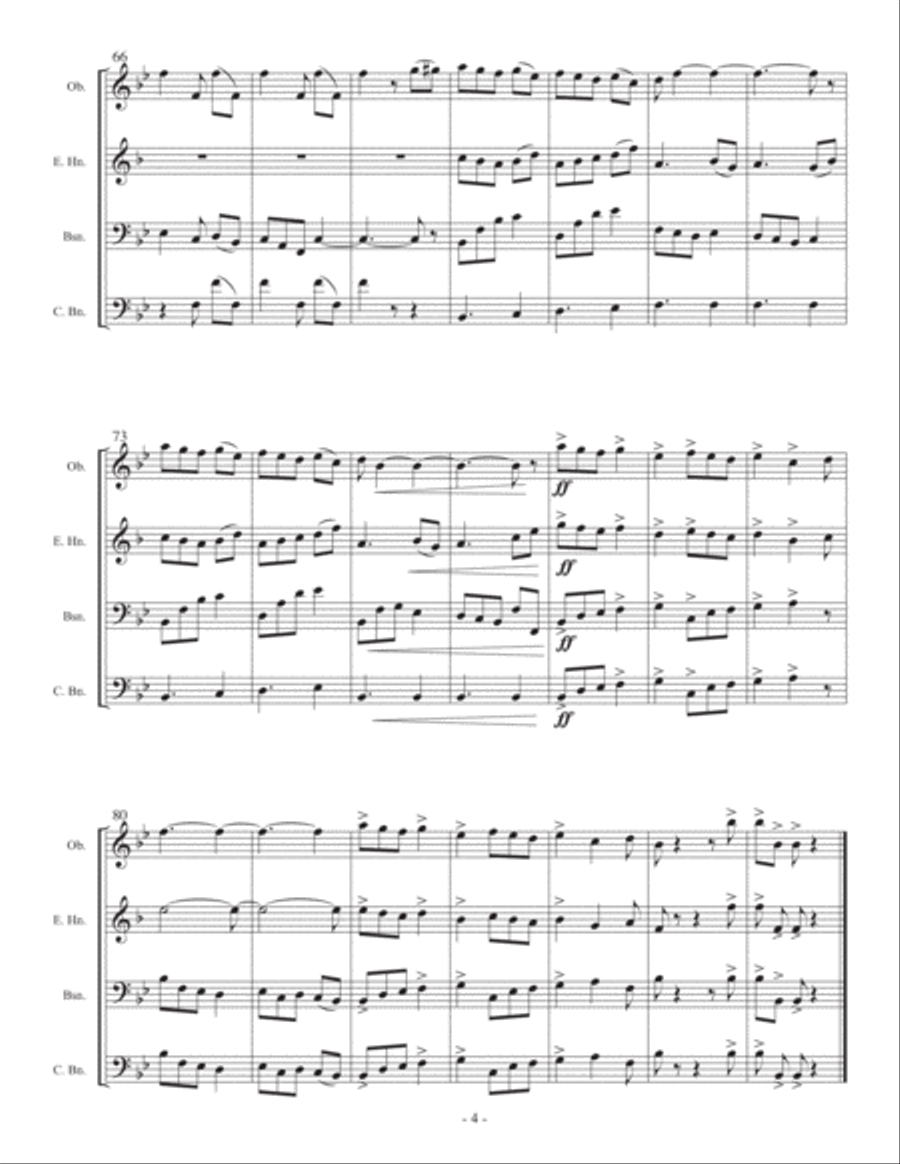 3 Latin Dances for double reed quartet Woodwind Ensemble scores gallery preview page 4