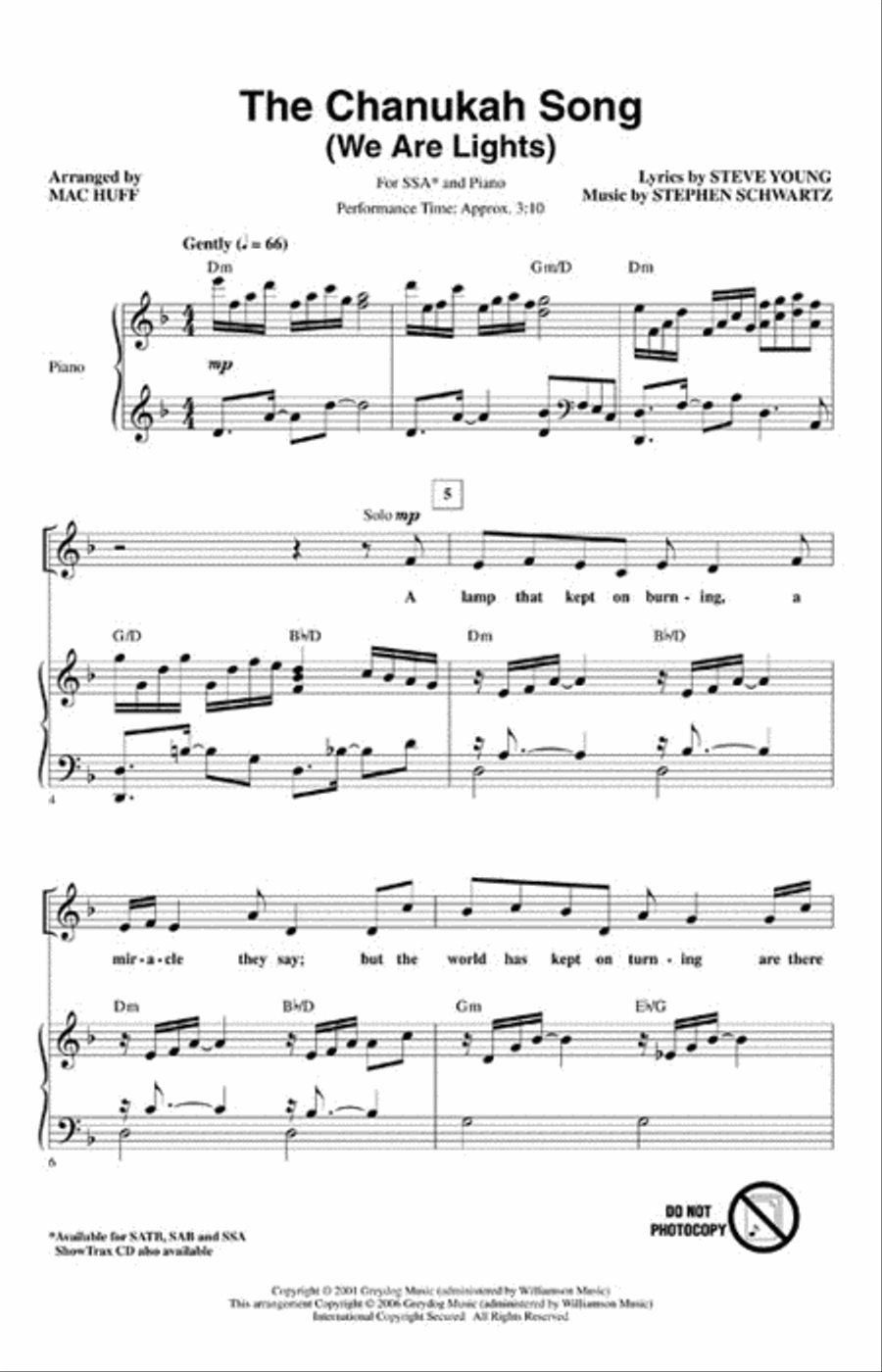 The Chanukah Song (We Are Lights) SSA scores gallery preview page 2