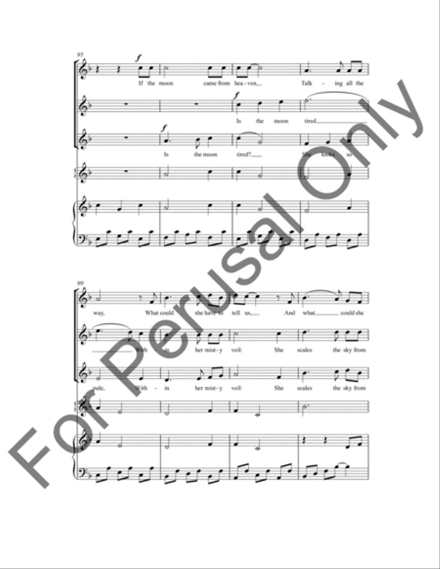 Is The Moon Tired? (Choral Score) SSA scores gallery preview page 10