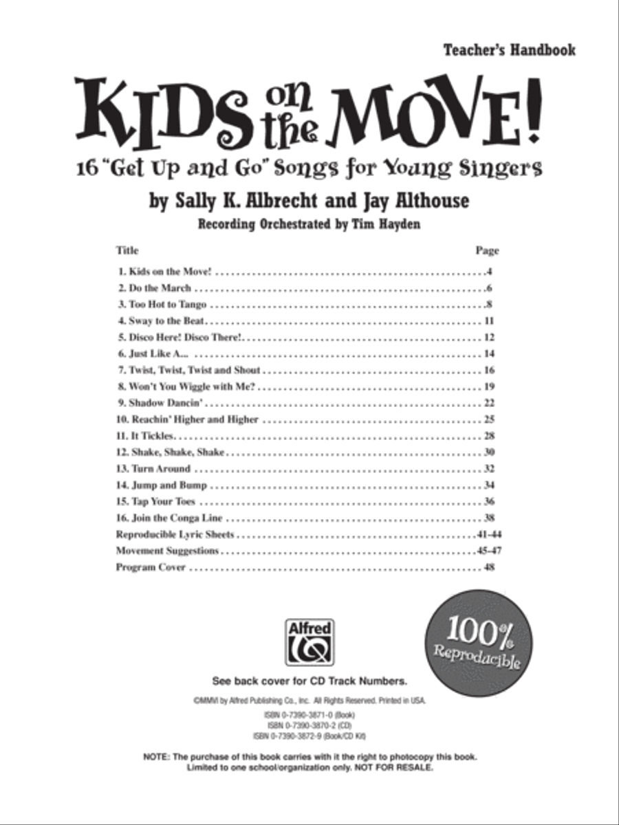 Kids on the Move! Kids on the Move! Unison Choir scores gallery preview page 2